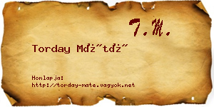 Torday Máté névjegykártya